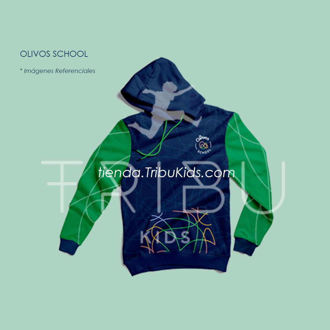 Chompa tipo Hoodie de Calentador Olivos School